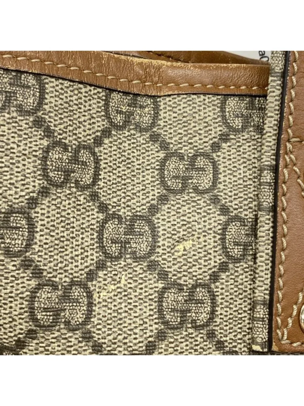 Gucci Tote GG Supreme Beige Brown Champagne Gold